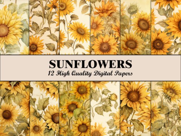 Download Yellow Sunflower Floral Scrapbook Paper - Scrapbook Collection