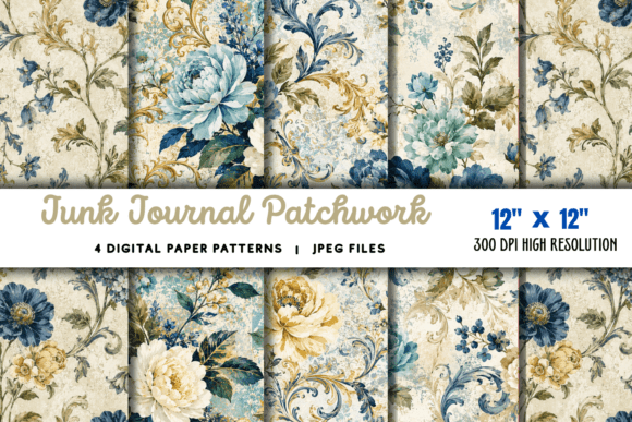 Download Patchwork Scrapbook Paper, Vintage Patch - Scrapbook Collection