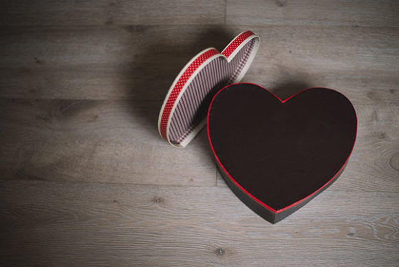 Download Vintage Heart Box on a Wooden Surface - Wooden surface Collection