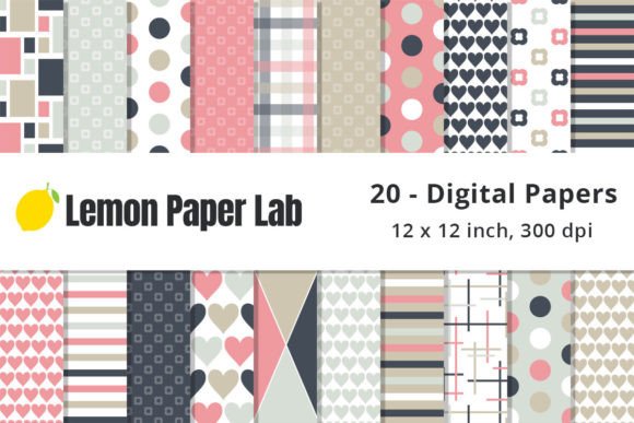 Download Pink and Navy Digital Scrapbook Paper - Scrapbook Collection