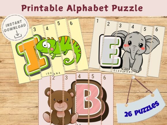 Download Animal Alphabet Printable Puzzle for Kid - Printable puzzle Collection