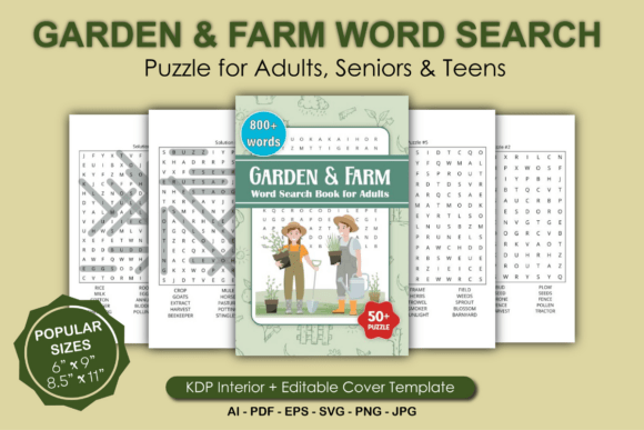 Download Garden &amp; Farm Word Search Book for Adult - Premium Resources